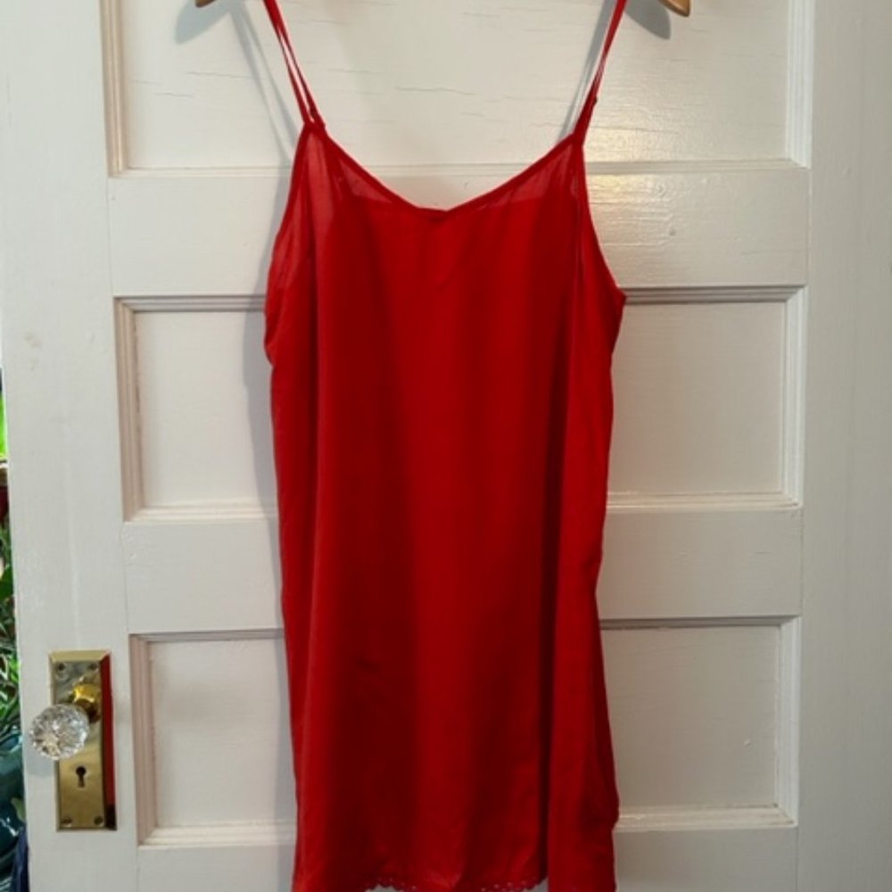 Anthropologie. Maeve. Red Printed Long-Sleeve Tiered Dress - Picture 8 of 15